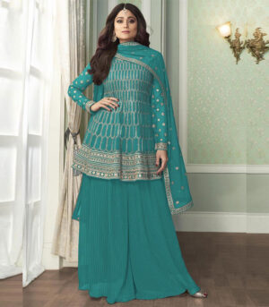 Sky Blue Georgette Pakistani Salwar Kameez