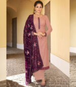 Peach Georgette Party Wear Salwar Kameez