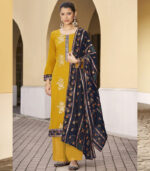 Yellow Georgette Party Wear Salwar Kameez