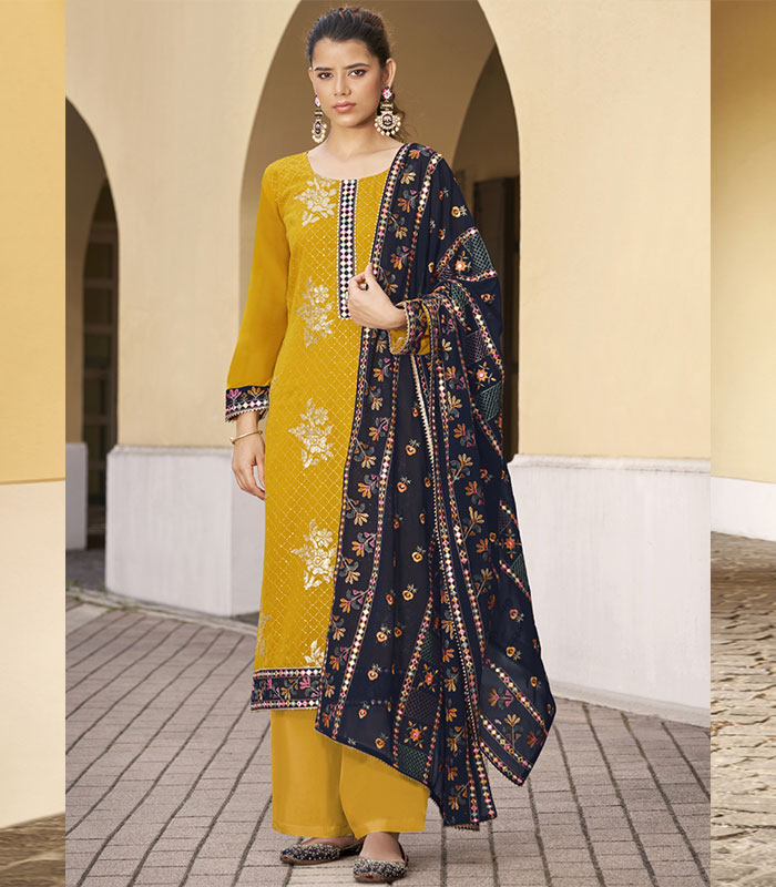 Yellow party wear salwar suits hotsell