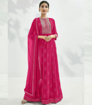 Rani Pink Georgette Anarkali Salwar Kameez