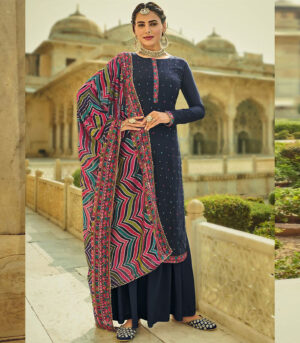 Navy Blue Georgette Pakistani Salwar Kameez