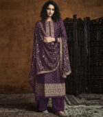 Wine Georgette Party Wear Salwar Kameez