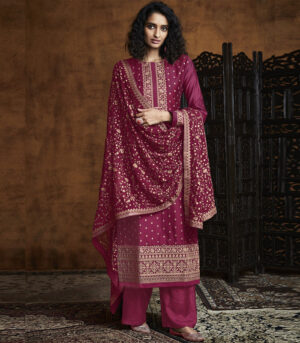 Rani Pink Georgette Party Wear Salwar Kameez