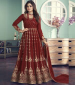 Red Sequence Embellished Bollywood Anarkali Suit