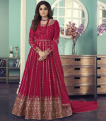 Magenta Sequence Embellished Bollywood Anarkali Suit