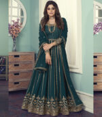 Green Sequence Embellished Bollywood Anarkali Suit