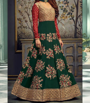 Green Georgette Anarkali Salwar Kameez