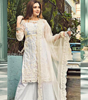 White Net Pakistani Salwar Kameez