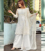 White Net Pakistani Salwar Kameez