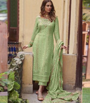 Sea Green Georgette Pakistani Salwar Kameez