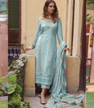 Sky Blue Georgette Pakistani Salwar Kameez