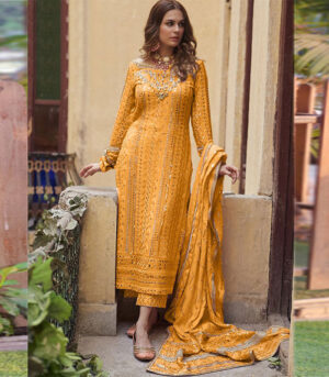 Yellow Georgette Pakistani Salwar Kameez