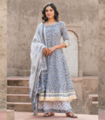 Paisley Grey Kurta Dupatta Set