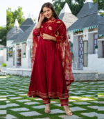 Maroon Kurta Dupatta Set