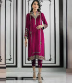 Rani Pink Satin Pakistani Salwar Kameez