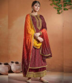 Maroon Georgette Pakistani Salwar Kameez