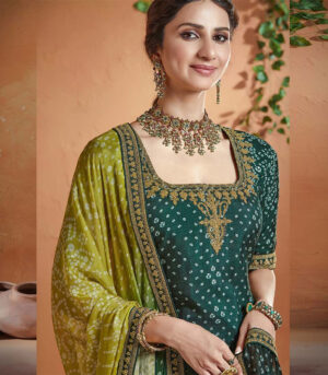 Dark Green Georgette Pakistani Salwar Kameez