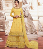 Yellow Georgette Pakistani Salwar Kameez