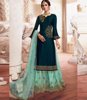 Teal Georgette Pakistani Salwar Kameez