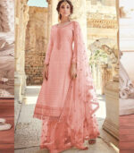 Light Peach Georgette Pakistani Salwar Kameez