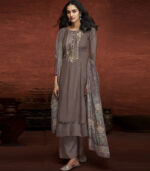 Dark Beige Viscose Pakistani Salwar Kameez