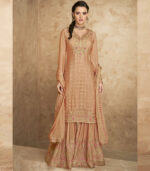 Peach Georgette Pakistani Salwar Kameez