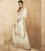 Off White Georgette Pakistani Salwar Kameez