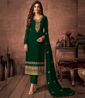 Green Georgette Party Wear Salwar Kameez