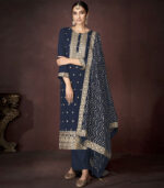 Navy Blue Georgette Party Wear Salwar Kameez