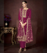 Rani Pink Georgette Party Wear Salwar Kameez