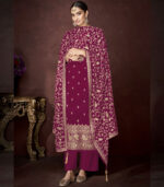 Rani Pink Georgette Party Wear Salwar Kameez