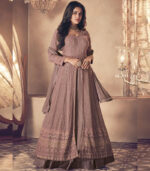 Rose Pink Traditional Sequence Embroidered Wedding Anarkali Lehenga