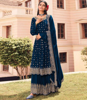 Navy Blue Georgette Pakistani Salwar Kameez