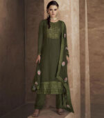 Dark Green Georgette Party Wear Salwar Kameez