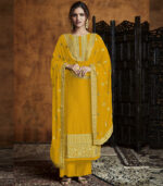 Yellow Georgette Party Wear Salwar Kameez
