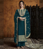 Teal Georgette Party Wear Salwar Kameez