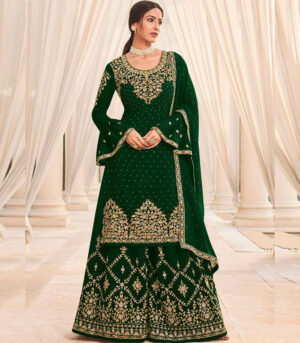 Dark Green Georgette Pakistani Salwar Kameez