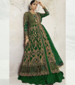 Dark Green Net Pakistani Salwar Kameez