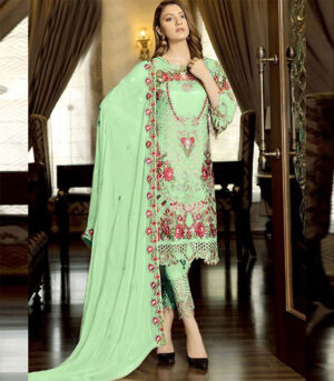 Sea Green Net Pakistani Salwar Kameez