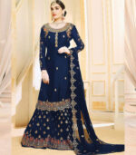 Navy Blue Georgette Pakistani Salwar Kameez