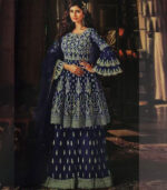 Royal Blue Net Pakistani Salwar Kameez