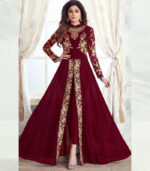 Maroon Georgette Pakistani Salwar Kameez