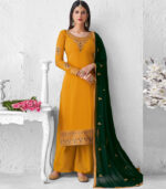 Yellow Georgette Pakistani Salwar Kameez