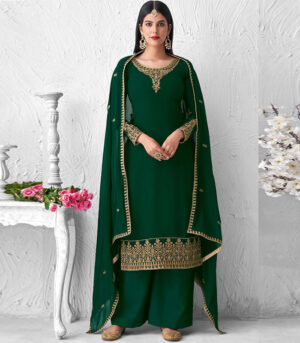 Dark Green Georgette Pakistani Salwar Kameez