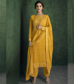 Yellow Georgette Party Wear Salwar Kameez