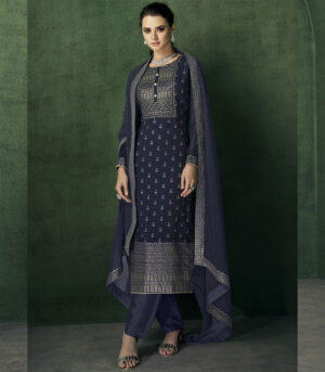 Navy Blue Georgette Party Wear Salwar Kameez