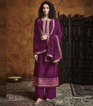 Rani Pink Georgette Party Wear Salwar Kameez