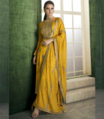 Yellow Viscose Party Wear Salwar Kameez