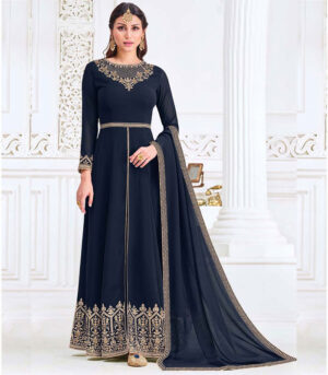 Navy Blue Georgette Anarkali Salwar Kameez